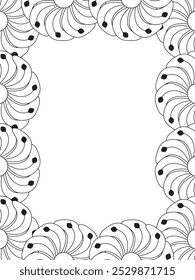 All these designs are hand-drawn and unique 
Flower Border is a Beautiful black and white illustration for adult coloring book,
This is a printable Beautiful Zentangle Coloring page for KDP Interior,