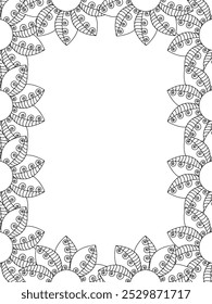 All these designs are hand-drawn and unique 
Flower Border is a Beautiful black and white illustration for adult coloring book,
This is a printable Beautiful Zentangle Coloring page for KDP Interior,