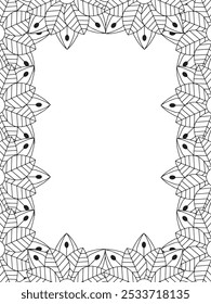 Todos estos diseños son hechos a mano y únicos 
Frontera de la flor es una hermosa ilustración en blanco y negro para un libro para colorear para adultos,
Esta es una página para colorear Zentangle hermosa para imprimir para KDP Interior,