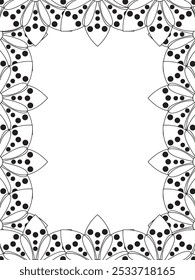 Todos estos diseños son hechos a mano y únicos 
Frontera de la flor es una hermosa ilustración en blanco y negro para un libro para colorear para adultos,
Esta es una página para colorear Zentangle hermosa para imprimir para KDP Interior,