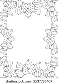 Alle diese Designs sind handgezeichnet und einzigartig 
Flower Border ist eine schöne schwarz-weiße Illustration für ein erwachsenes Malbuch,
Dies ist eine druckbare schöne Zentangle Malvorlage für KDP Interior,