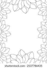 Alle diese Designs sind handgezeichnet und einzigartig 
Flower Border ist eine schöne schwarz-weiße Illustration für ein erwachsenes Malbuch,
Dies ist eine druckbare schöne Zentangle Malvorlage für KDP Interior,