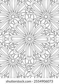 All these designs are hand-drawn and unique 
Flower Border is a Beautiful black and white illustration for adult coloring book,
This is a printable Beautiful Zentangle Coloring page for KDP Interior,