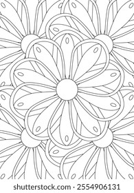 All these designs are hand-drawn and unique 
Flower Border is a Beautiful black and white illustration for adult coloring book,
This is a printable Beautiful Zentangle Coloring page for KDP Interior,