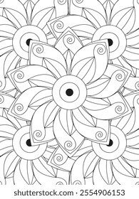 All these designs are hand-drawn and unique 
Flower Border is a Beautiful black and white illustration for adult coloring book,
This is a printable Beautiful Zentangle Coloring page for KDP Interior,