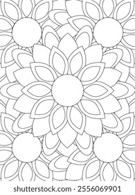 All these designs are hand-drawn and unique 
Beautiful Flowers black and white illustration for adult coloring book,
This is a printable Beautiful Zentangle Coloring page for KDP Interior,