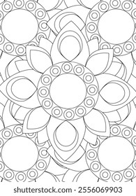 All these designs are hand-drawn and unique 
Beautiful Flowers black and white illustration for adult coloring book,
This is a printable Beautiful Zentangle Coloring page for KDP Interior,