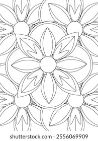 All these designs are hand-drawn and unique 
Beautiful Flowers black and white illustration for adult coloring book,
This is a printable Beautiful Zentangle Coloring page for KDP Interior,