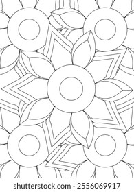 All these designs are hand-drawn and unique 
Beautiful Flowers black and white illustration for adult coloring book,
This is a printable Beautiful Zentangle Coloring page for KDP Interior,