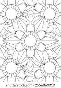 All these designs are hand-drawn and unique 
Beautiful Flowers black and white illustration for adult coloring book,
This is a printable Beautiful Zentangle Coloring page for KDP Interior,