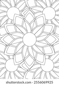 All these designs are hand-drawn and unique 
Beautiful Flowers black and white illustration for adult coloring book,
This is a printable Beautiful Zentangle Coloring page for KDP Interior,