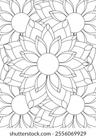 All these designs are hand-drawn and unique 
Beautiful Flowers black and white illustration for adult coloring book,
This is a printable Beautiful Zentangle Coloring page for KDP Interior,