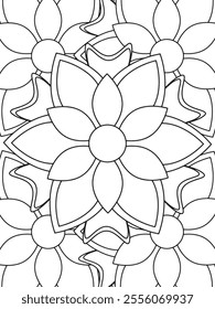 All these designs are hand-drawn and unique 
Beautiful Flowers black and white illustration for adult coloring book,
This is a printable Beautiful Zentangle Coloring page for KDP Interior,