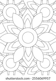 All these designs are hand-drawn and unique 
Beautiful Flowers black and white illustration for adult coloring book,
This is a printable Beautiful Zentangle Coloring page for KDP Interior,