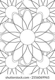 All these designs are hand-drawn and unique 
Beautiful Flowers black and white illustration for adult coloring book,
This is a printable Beautiful Zentangle Coloring page for KDP Interior,