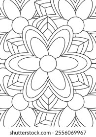 All these designs are hand-drawn and unique 
Beautiful Flowers black and white illustration for adult coloring book,
This is a printable Beautiful Zentangle Coloring page for KDP Interior,