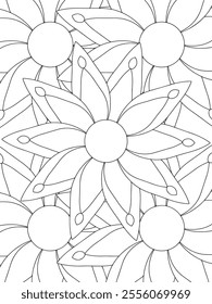 All these designs are hand-drawn and unique 
Beautiful Flowers black and white illustration for adult coloring book,
This is a printable Beautiful Zentangle Coloring page for KDP Interior,