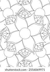 All these designs are hand-drawn and unique 
Beautiful Flowers black and white illustration for adult coloring book,
This is a printable Beautiful Zentangle Coloring page for KDP Interior,