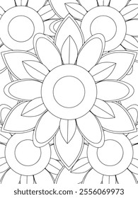 All these designs are hand-drawn and unique 
Beautiful Flowers black and white illustration for adult coloring book,
This is a printable Beautiful Zentangle Coloring page for KDP Interior,