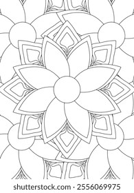 All these designs are hand-drawn and unique 
Beautiful Flowers black and white illustration for adult coloring book,
This is a printable Beautiful Zentangle Coloring page for KDP Interior,