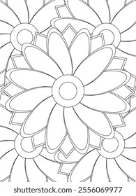 All these designs are hand-drawn and unique 
Beautiful Flowers black and white illustration for adult coloring book,
This is a printable Beautiful Zentangle Coloring page for KDP Interior,