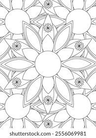 All these designs are hand-drawn and unique 
Beautiful Flowers black and white illustration for adult coloring book,
This is a printable Beautiful Zentangle Coloring page for KDP Interior,