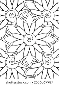 All these designs are hand-drawn and unique 
Beautiful Flowers black and white illustration for adult coloring book,
This is a printable Beautiful Zentangle Coloring page for KDP Interior,