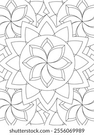 All these designs are hand-drawn and unique 
Beautiful Flowers black and white illustration for adult coloring book,
This is a printable Beautiful Zentangle Coloring page for KDP Interior,