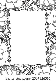 All these designs are hand-drawn and unique 
Beautiful Flowers Border black and white illustration for adult coloring book,
This is a printable Beautiful Zentangle Coloring page for KDP Interior,