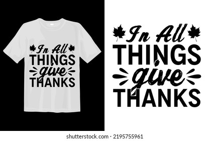 In All Things Give Thanks