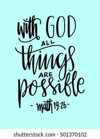 All Things Possible Quote Modern Calligraphy Stock Vector (Royalty Free ...