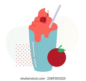 All time Drink - Refreshing Thick Milk Shake - Stock Icon  as EPS 10 File