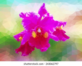 All triangle polygon vector orchid