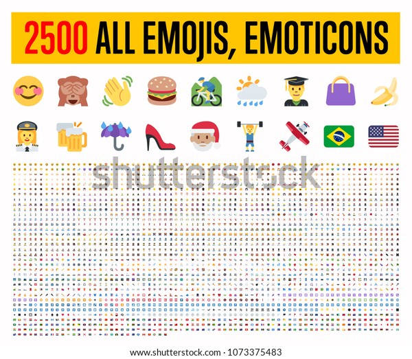 All type of emojis, stickers, emoticons flat\
vector illustration symbols. All world countries flags, Hands, man,\
woman, workers, fruit drinks food house, animals, activity, sport\
icons set, collection