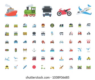 All type of Transport, Transportation, Logistics, Delivery, Shipping, Railway, Airways, Ambulance,Emergency car symbols, emojis, emoticons, flat style vector illustration icons concept set, collection All type of Transport, Transportation, Logistics, Delivery, Shipping, Railway, Airways, Ambulance,Emergency car symbols, emojis, emoticons, flat style vector illustration icons concept set, collection
