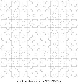 All type of white jigsaw pieces seamless pattern