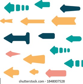 all types of colorful directed arrows.