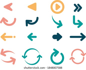all types of colorful directed arrows.