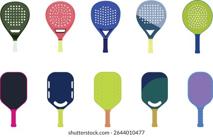All types of rackets for Platform, paddle, pop, padel tennis and pickleball
