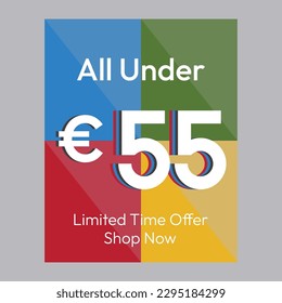 All under 55€ shop now discount promotional poster