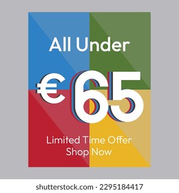 All under 65€ shop now discount promotional poster