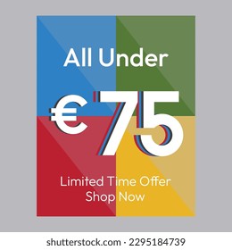 All under 75€ shop now discount promotional poster