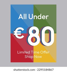 All under 80€ shop now discount promotional poster