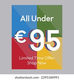 All under 95€ shop now discount promotional poster