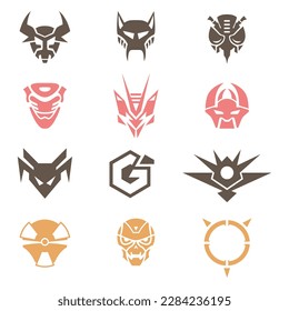 All vector abstract head icons