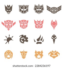 All vector abstract head icons