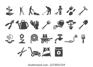 All vector gardening icons collection 