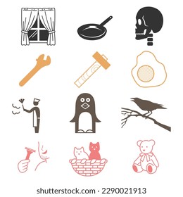 all vector mixed icon collection set