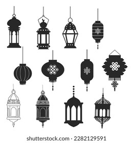Todas las siluetas de lámparas Vector Ramadan