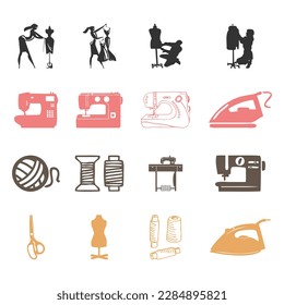 All vector tailor elements set
